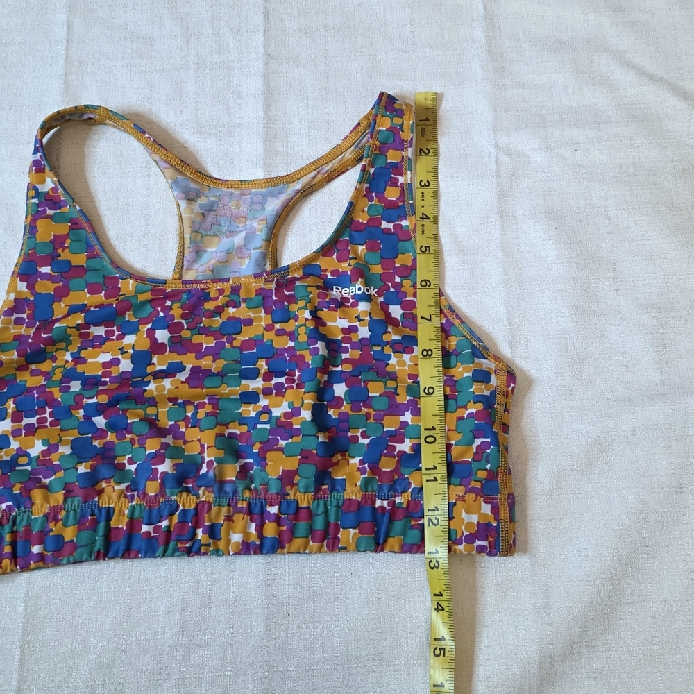 Reebok Colorful Confetti Racerback Sports Bra Size Large - Picture 4 of 5